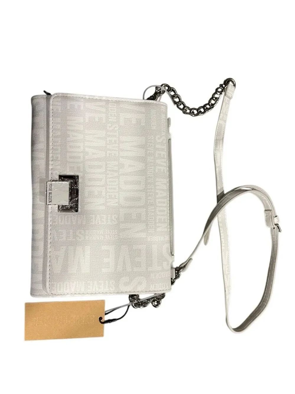 Steve Madden NST white Bmarcie top handle bag